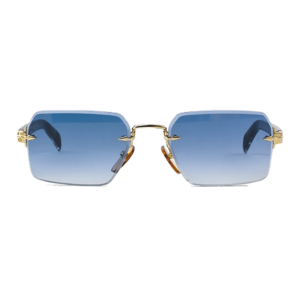 Premium Blue Mirrored Lens Sporty Black Frame Sunglasses