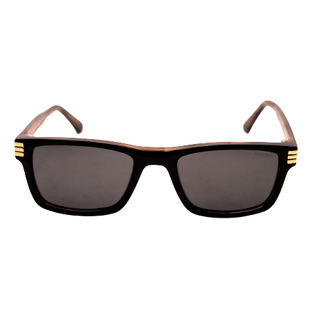 Premium Blue Mirrored Lens Stylish Black Frame Sunglasses Hover Image